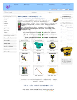 Image snapshot of CG Surveying Limited Web site, published in 2007.