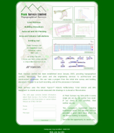 Image snapshot of Peak Surveys Limited Web site, published in 2006.