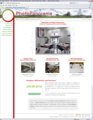 Image snapshot of PhotoPanorama Web site, published in 2007.